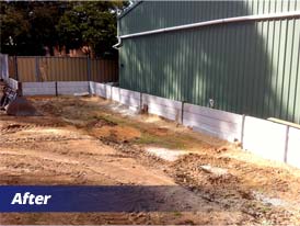 Retaining Wall Installation (Posts) - After
